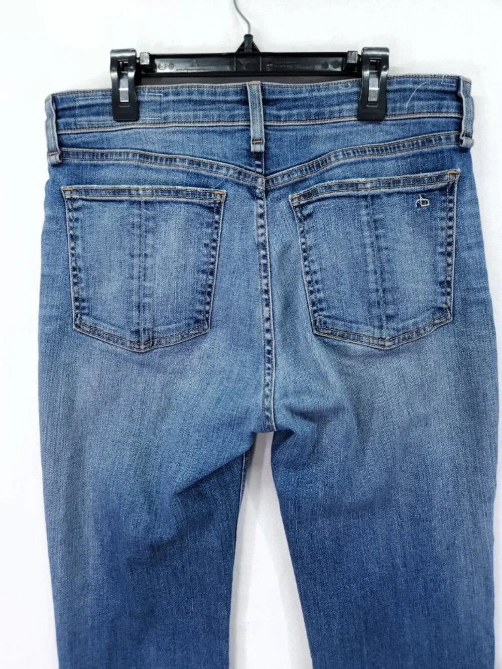 Rag & Bone Frayed Crop Distressed Hem Straight Jeans Size 29 (Actual 31x27)